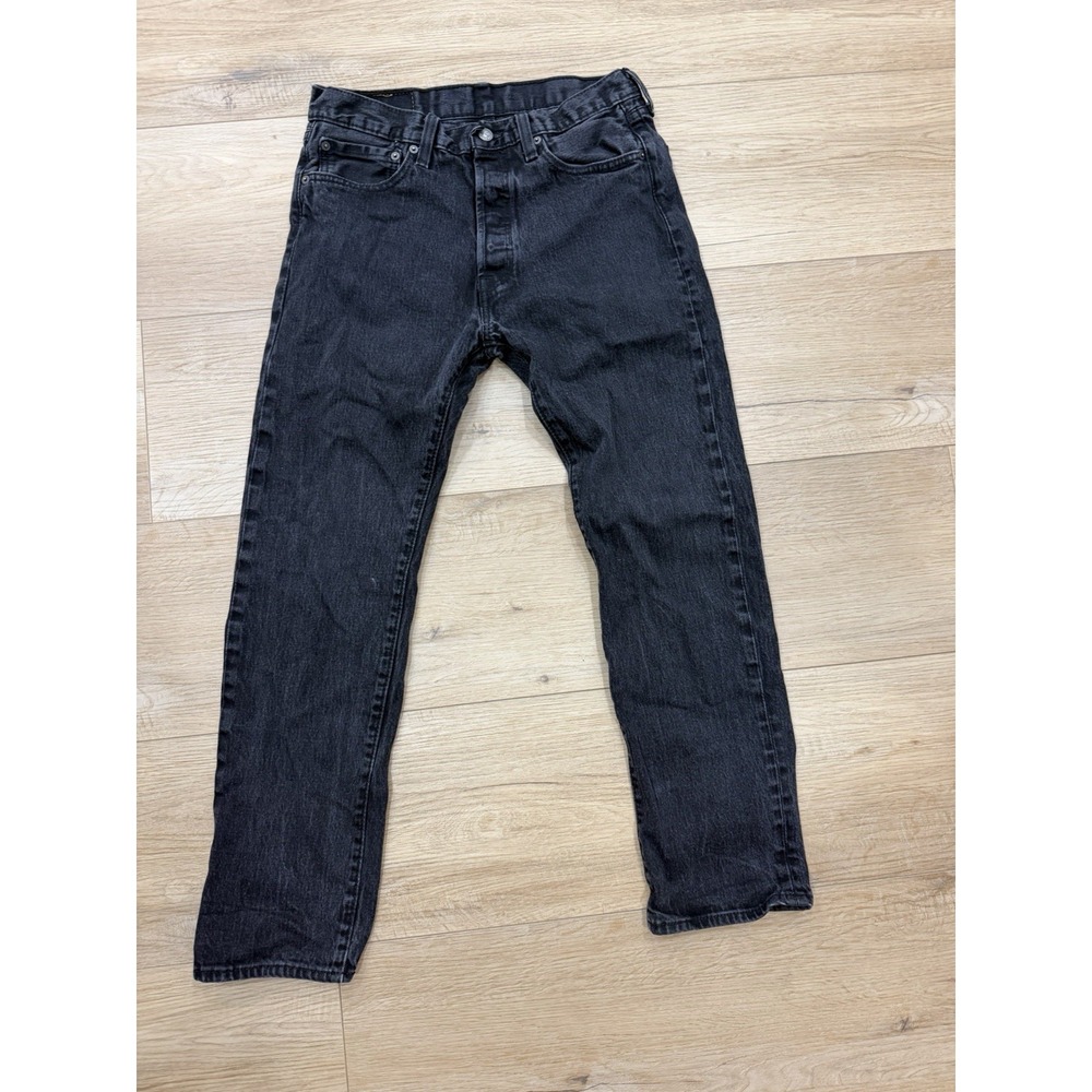 Levi's 501 Original Jeans Mens 32x30 Actual 30x27.5 Black Faded Straight Leg